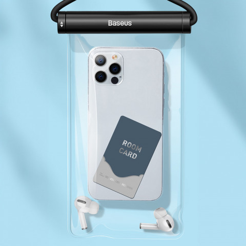 
Vandeniui atsparus dėklas 7,2 colio telefono su cilindriniu užsegimu IPX8 AquaGlide - juodas
