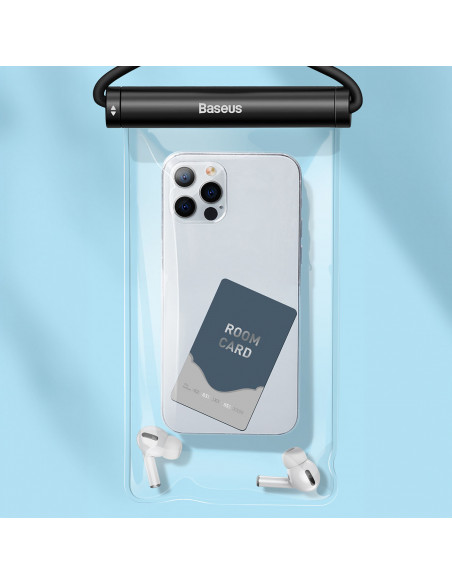 
Vandeniui atsparus dėklas 7,2 colio telefono su cilindriniu užsegimu IPX8 AquaGlide - juodas
