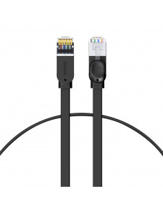 
RJ45 plokščias didelės spartos Ethernet CAT6 tinklo kabelis 1 m - juodas
