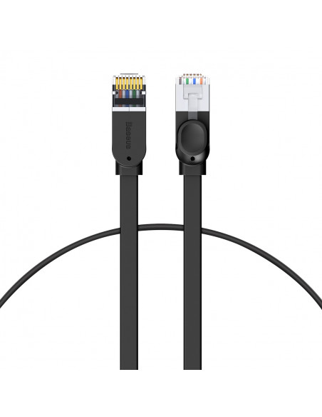 
RJ45 plokščias didelės spartos Ethernet CAT6 tinklo kabelis 1 m - juodas
