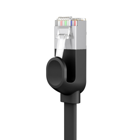 
RJ45 plokščias didelės spartos Ethernet CAT6 tinklo kabelis 1 m - juodas
