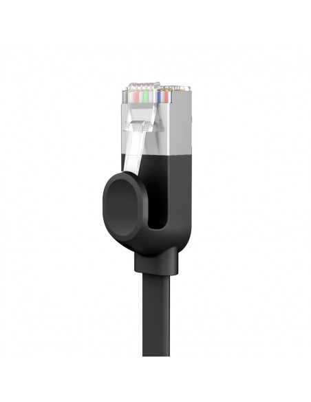 
RJ45 plokščias didelės spartos Ethernet CAT6 tinklo kabelis 1 m - juodas
