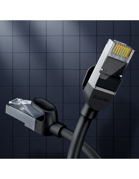 
RJ45 plokščias didelės spartos Ethernet CAT6 tinklo kabelis 1 m - juodas
