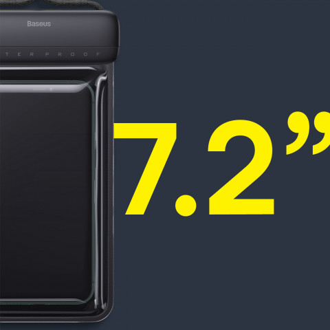 
„AquaGlide IPX8“ vandeniui atsparus telefono dėklas 7,2 colio telefonui su slankiojančia užrakto sistema – juodas
