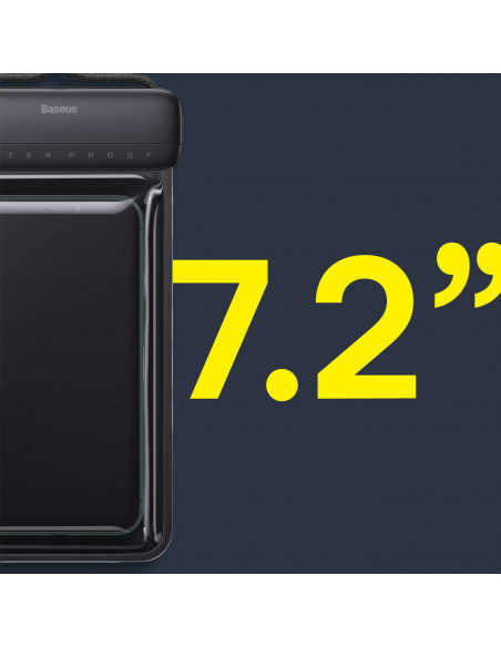 
„AquaGlide IPX8“ vandeniui atsparus telefono dėklas 7,2 colio telefonui su slankiojančia užrakto sistema – juodas
