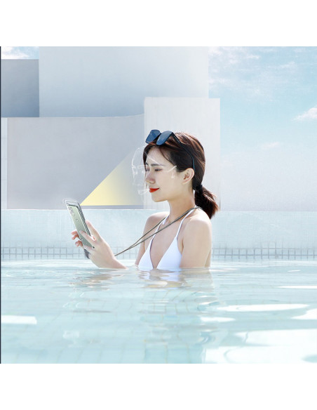 
„AquaGlide IPX8“ vandeniui atsparus telefono dėklas 7,2 colio telefonui su slankiojančia užrakto sistema – juodas
