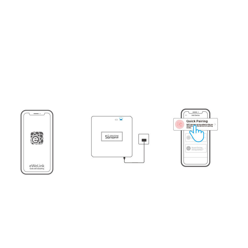 WiFi valdymo blokas skirtas RF433MHz įrenginiams baltas