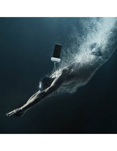 
„AquaGlide IPX8“ vandeniui atsparus telefono dėklas 7,2 colio telefonui su slankiojančia užrakto sistema – baltas
