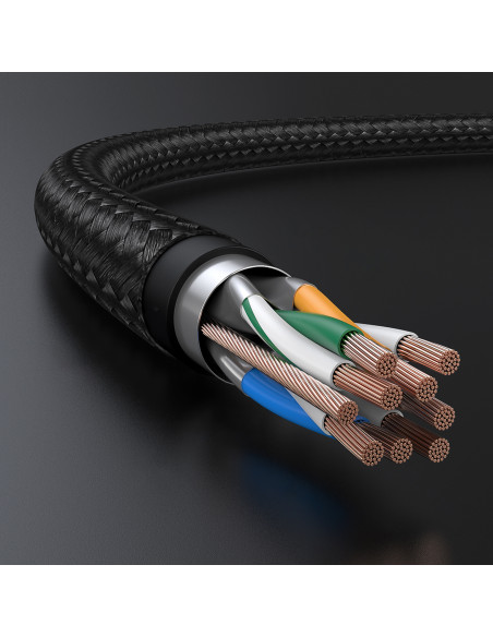 
Ethernet RJ45 Cat 7 10Gbps pintas patch laidas tinklo kabelis 0,5 m - juodas
