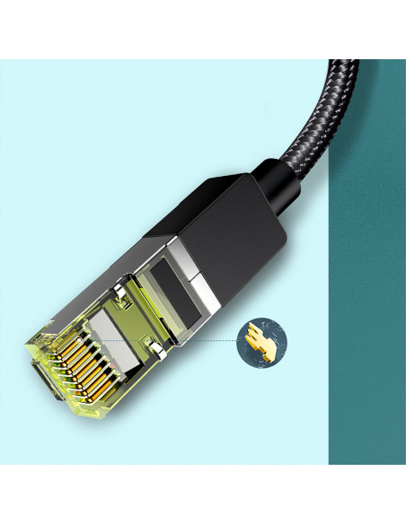 
Ethernet RJ45 Cat 7 10Gbps pintas patch laidas tinklo kabelis 1m - juodas
