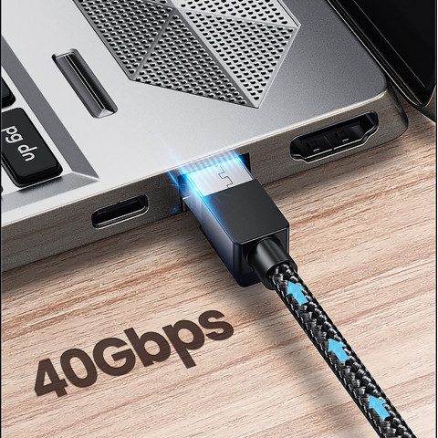 
Ethernet jungties laidas RJ45 Cat8 tinklo kabelis vario šerdimi 1,5 m - juodas
