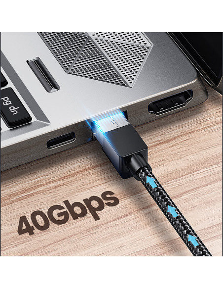 
Ethernet jungties laidas RJ45 Cat8 tinklo kabelis vario šerdimi 1,5 m - juodas
