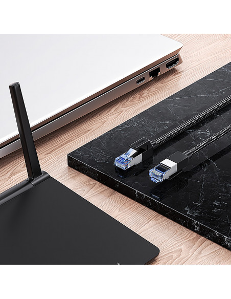 
Ethernet jungties laidas RJ45 Cat8 tinklo kabelis vario šerdimi 1,5 m - juodas
