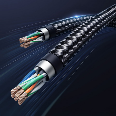 
Ethernet jungties laidas RJ45 Cat8 tinklo kabelis vario šerdimi 1,5 m - juodas
