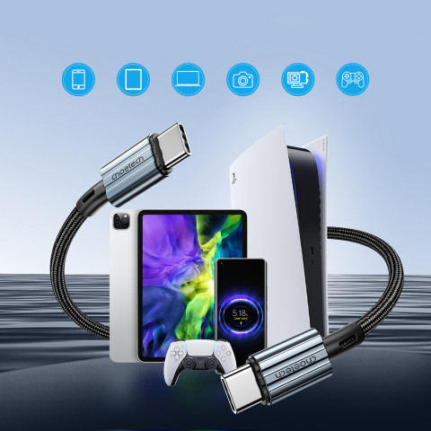 
XCC-1014 pintas USB-C - USB-C PD 60W laidas - pilkas
