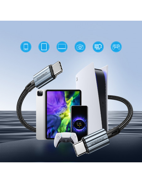 
XCC-1014 pintas USB-C - USB-C PD 60W laidas - pilkas
