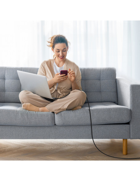 
XCC-1014 pintas USB-C - USB-C PD 60W laidas - pilkas
