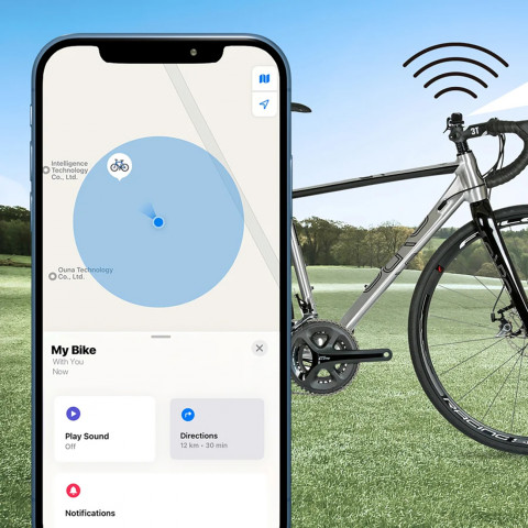 
„Tag Bicycle Bell“ dviračių sekiklis dviračio skambučio formos – juodas
