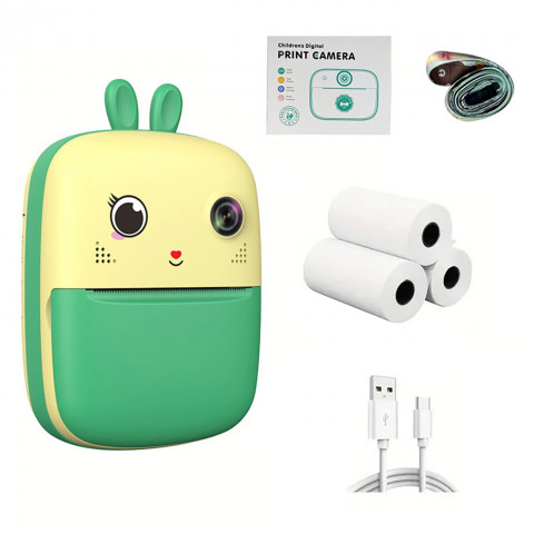 
Mini terminis spausdintuvas su kamera ir vaizdo kamera HURC10Z - žalias
