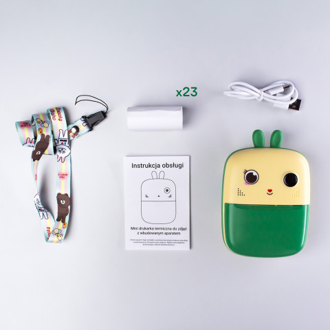 
Mini terminis spausdintuvas su kamera ir vaizdo kamera HURC10Z - žalias
