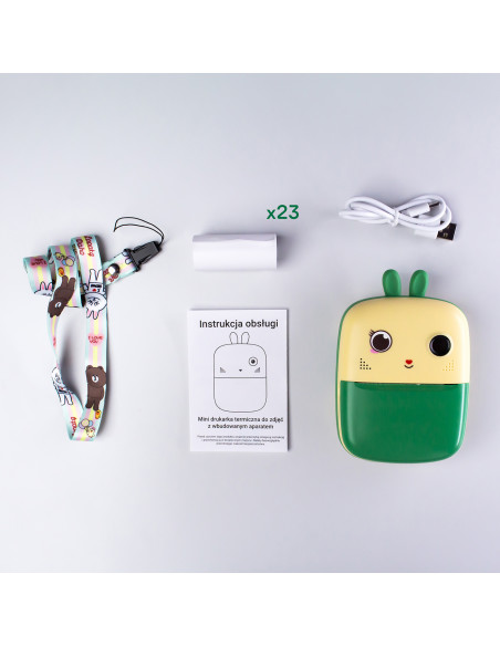 
Mini terminis spausdintuvas su kamera ir vaizdo kamera HURC10Z - žalias
