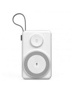 
10000mAh išorinė baterija su LED USB-C ir USB-A adapteriu, „Lightning“, „MagSafe“ ir „Apple Watch“ laikrodžiui, balta
