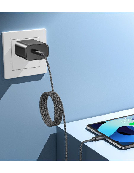 
USB-C 240W PD 3.1 laidas su magnetiniu tvarkytuvu 1,2 m - juodas
