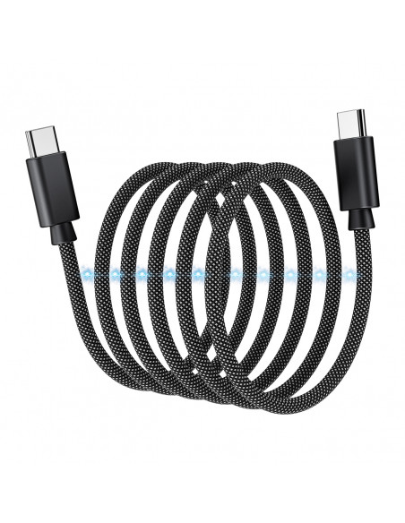
USB-C 100W PD laidas su magnetiniu tvarkytuvu 1,2 m - juodas
