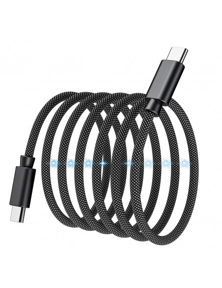 
USB-C 100W PD laidas su magnetiniu tvarkytuvu 1,2 m - juodas
