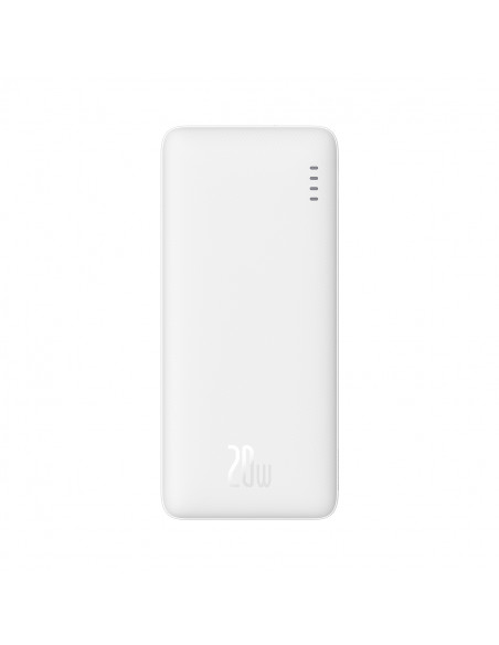 
„Airpow“ 20 W 10000 mAh išorinė baterija su USB-A - USB-C laidu, 30 cm, balta
