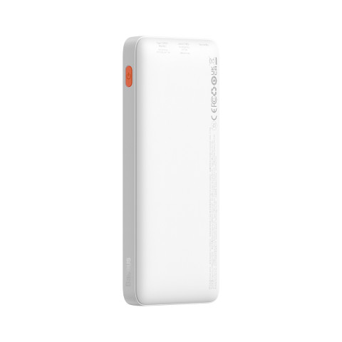 
„Airpow“ 20 W 10000 mAh išorinė baterija su USB-A - USB-C laidu, 30 cm, balta

