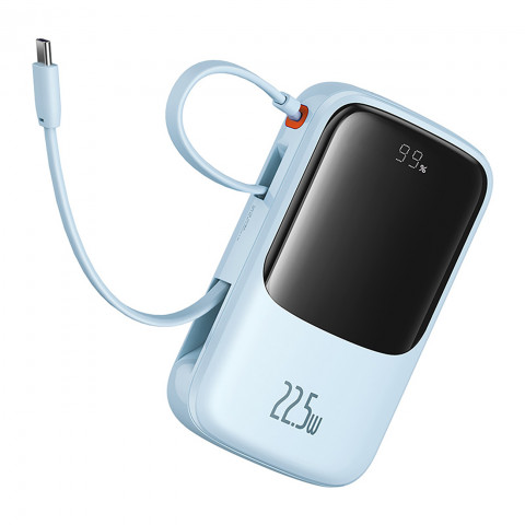 
Išorinė baterija 10000mAh Qpow Pro+ 22.5W USB-C - mėlyna
