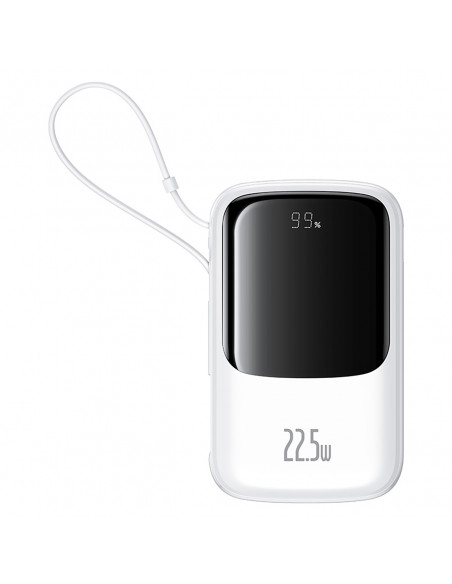 
Išorinė baterija 10000mAh Qpow Pro+ 22.5W USB-C - balta
