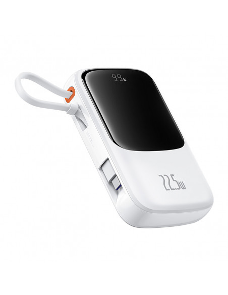 
Išorinė baterija 10000mAh Qpow Pro+ 22.5W USB-C - balta
