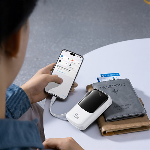 
Išorinė baterija 10000mAh Qpow Pro+ 22.5W USB-C - balta
