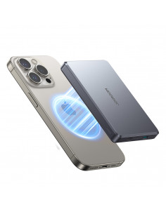
„Powerbank Pro 10000mAh Ultrathin Magnetic PD 20W USB-C Lightning“ – pilka
