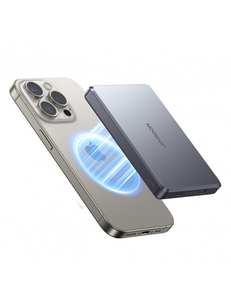 
„Powerbank Pro 10000mAh Ultrathin Magnetic PD 20W USB-C Lightning“ – pilka
