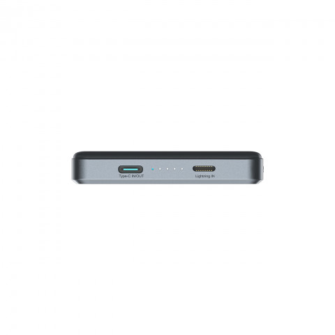 
„Powerbank Pro 10000mAh Ultrathin Magnetic PD 20W USB-C Lightning“ – pilka
