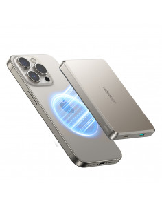 
„Powerbank Pro 10000mAh Ultrathin Magnetic PD 20W USB-C Lightning“ – titano spalvos
