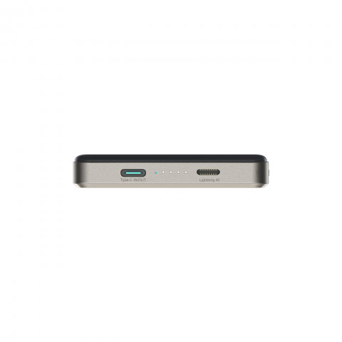 
„Powerbank Pro 10000mAh Ultrathin Magnetic PD 20W USB-C Lightning“ – titano spalvos
