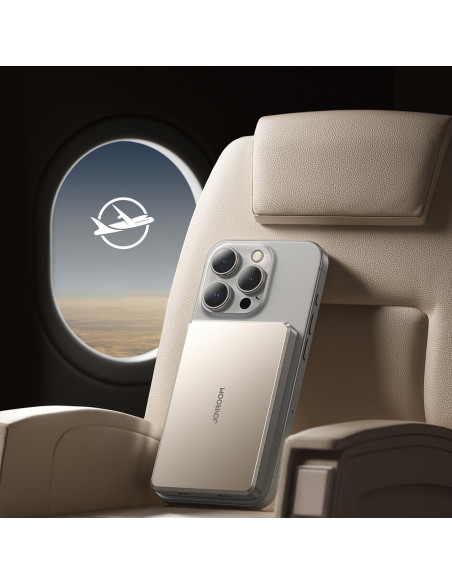 
„Powerbank Pro 10000mAh Ultrathin Magnetic PD 20W USB-C Lightning“ – titano spalvos
