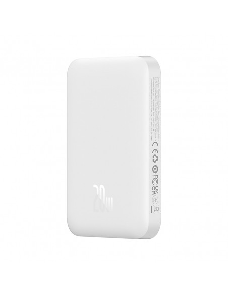 
6000mAh nešiojamas įkroviklis „Magnetic Mini Air 20W“ su USB-C laidu – baltas
