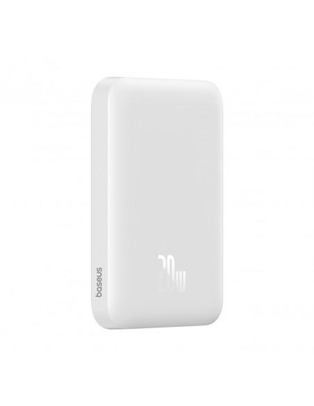 
6000mAh nešiojamas įkroviklis „Magnetic Mini Air 20W“ su USB-C laidu – baltas
