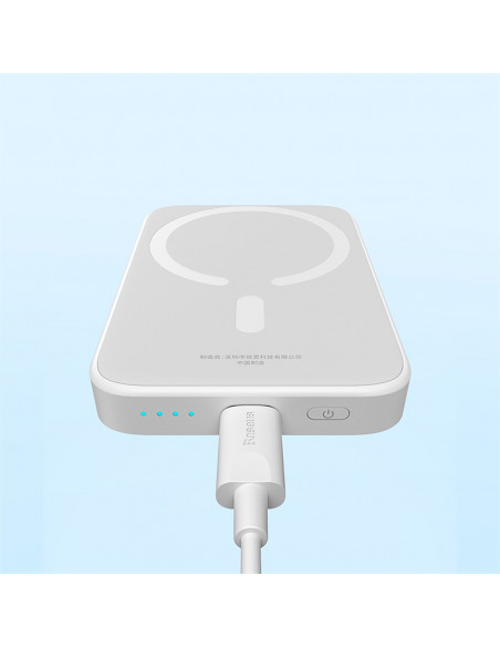 
6000mAh nešiojamas įkroviklis „Magnetic Mini Air 20W“ su USB-C laidu – baltas
