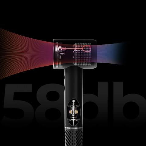 
H100 joninis plaukų džiovintuvas su temperatūros valdymu – pilkas
