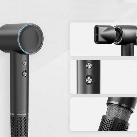 
H100 joninis plaukų džiovintuvas su temperatūros valdymu – pilkas
