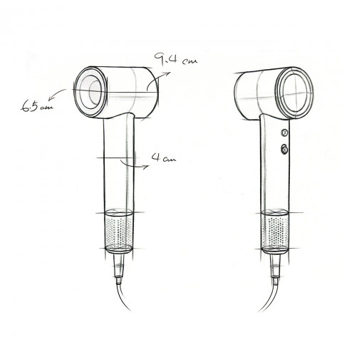 
H100 joninis plaukų džiovintuvas su temperatūros valdymu – pilkas
