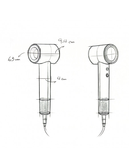 
H100 joninis plaukų džiovintuvas su temperatūros valdymu – pilkas
