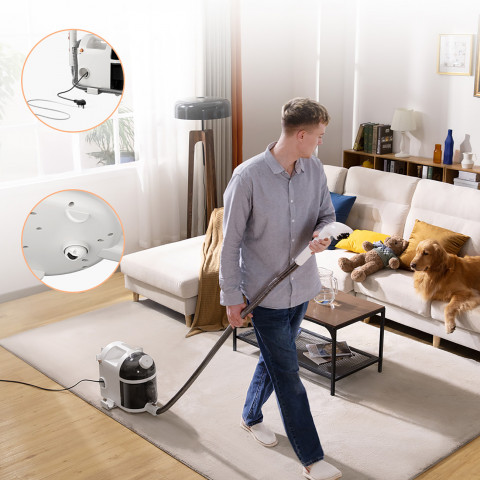 
Giluminio valymo 1900 W garinis valytuvas su garų valymo funkcija B200 - baltas
