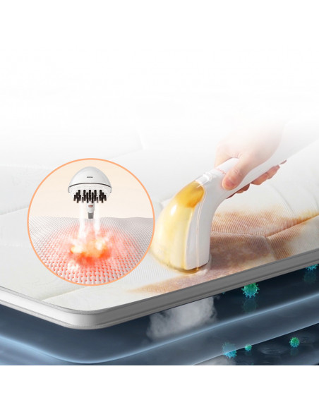 
Giluminio valymo 1900 W garinis valytuvas su garų valymo funkcija B200 - baltas
